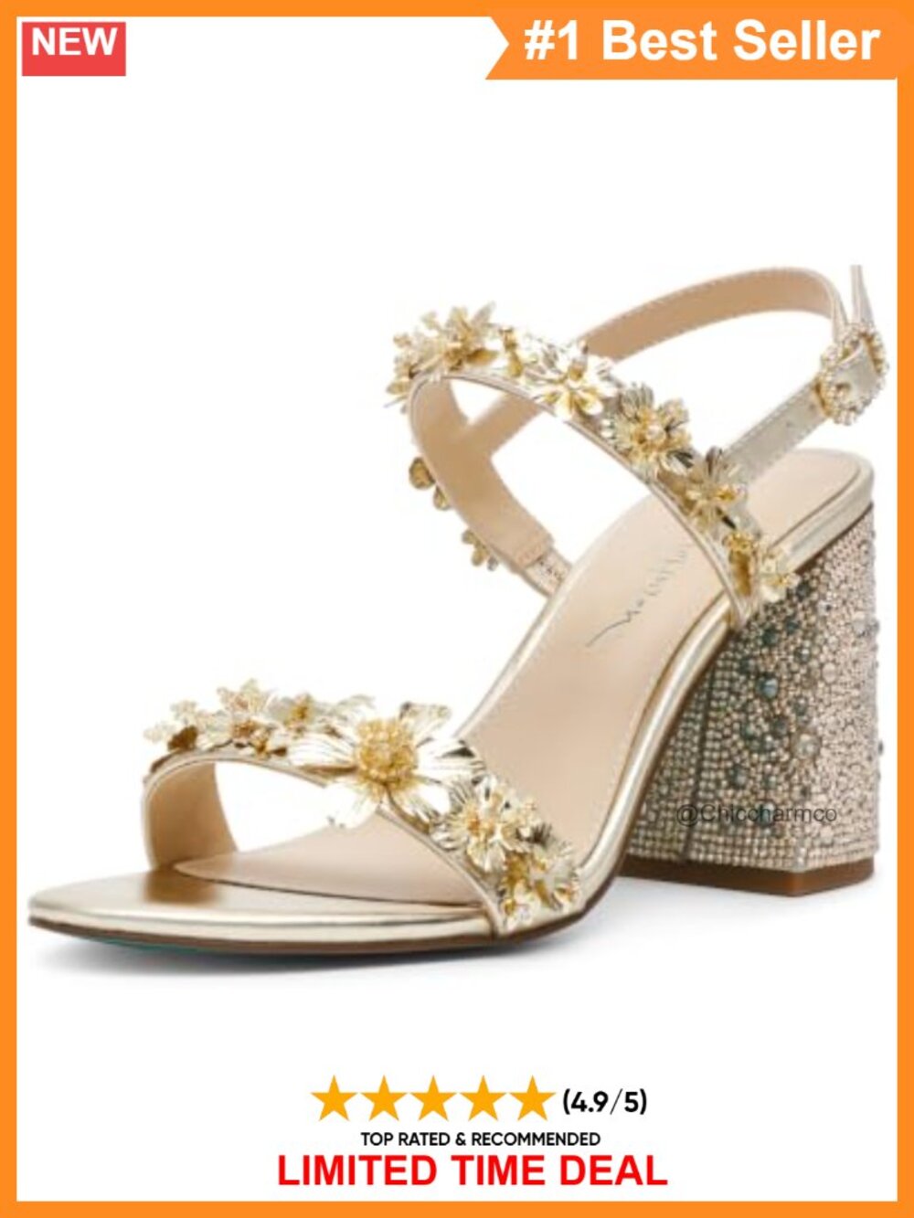 Rhinestone Block Heel Gladiator Sandals Ankle Strap Open Toe Formal